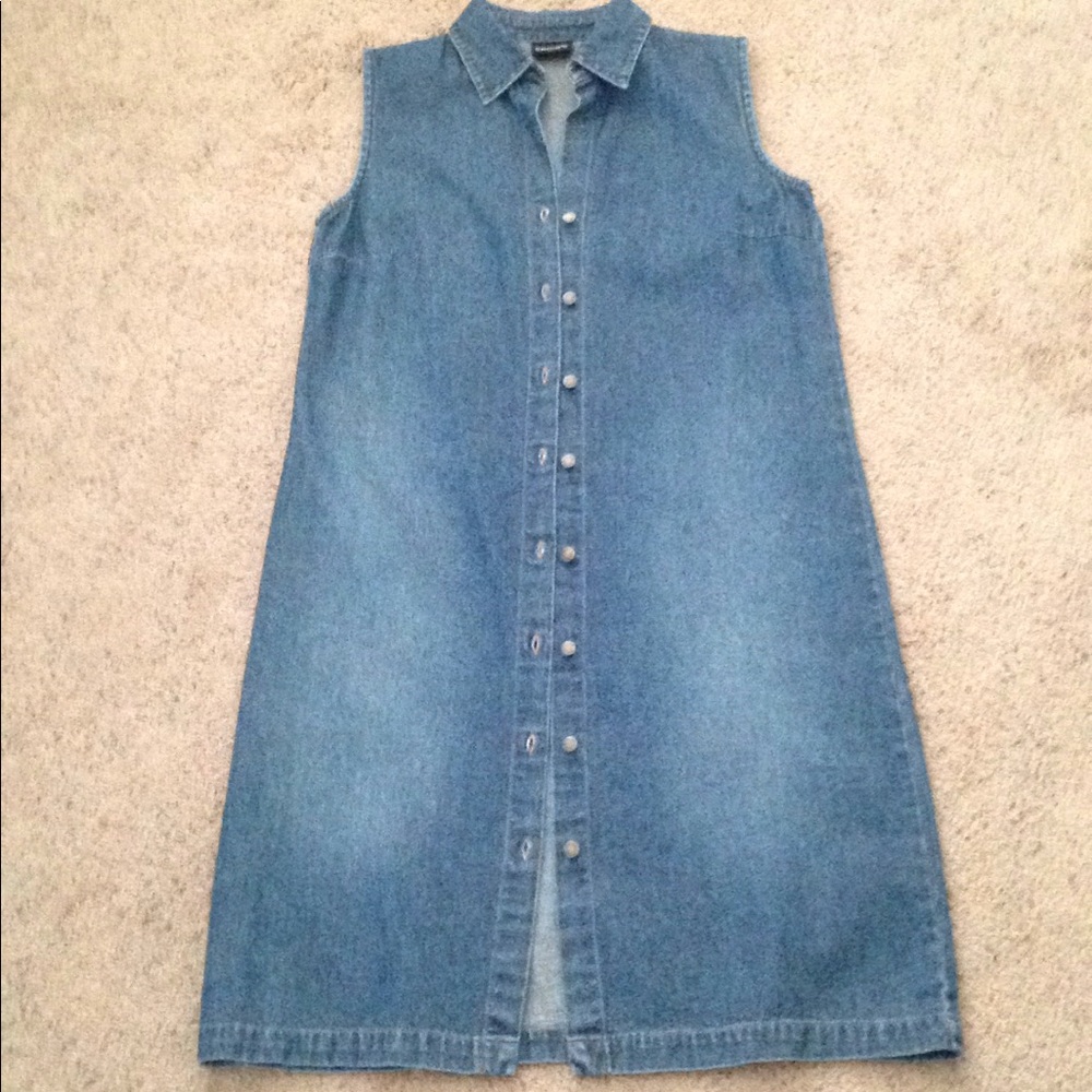 CHICO’S Sleeveless Midi Dress Denim Blue Size 0